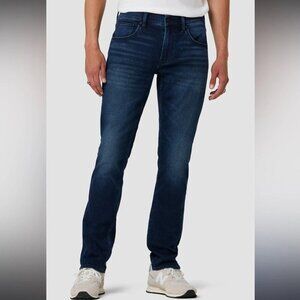 HUDSON Blake Denim Slim Straight Whiskered Faded Medium Dark Blue Wash Jeans 34
